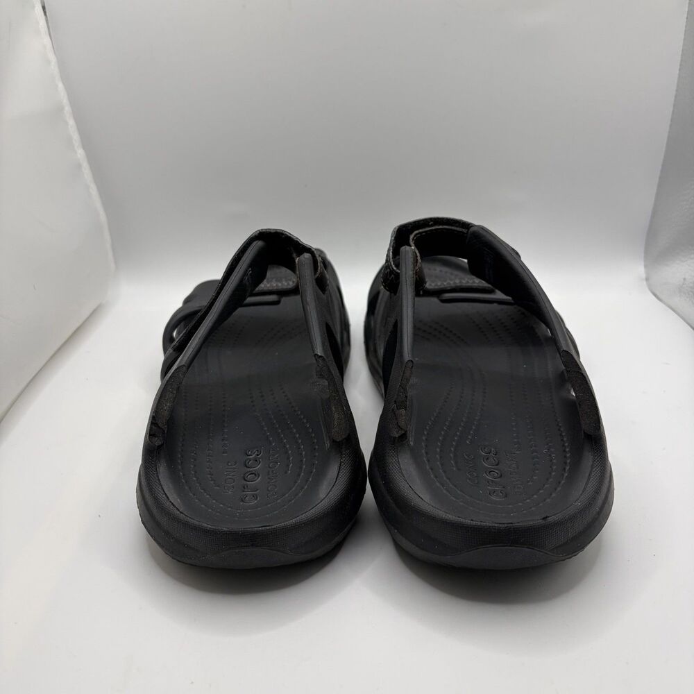 Crocs Swiftwater River Sandals Mens 8 Black Strappy Summer Beach Hike Breathable - Picture 4 of 9